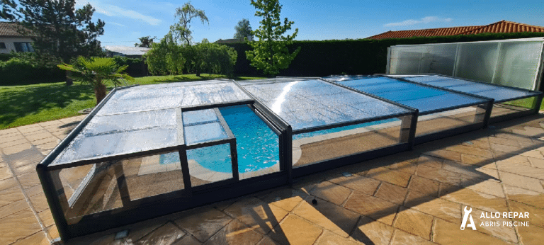 Réparation d'abri piscine France. Abri plat - Allo Repar Abris Piscine